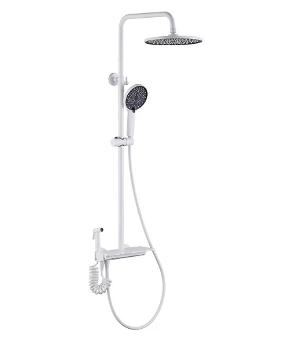 Copper white piano finish four-mode shower set - V1028